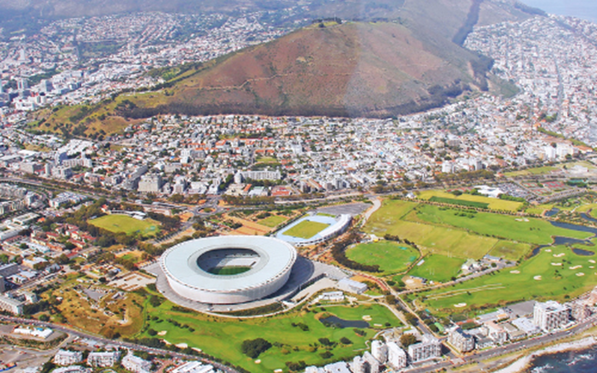 A drone shot of South Africa from above